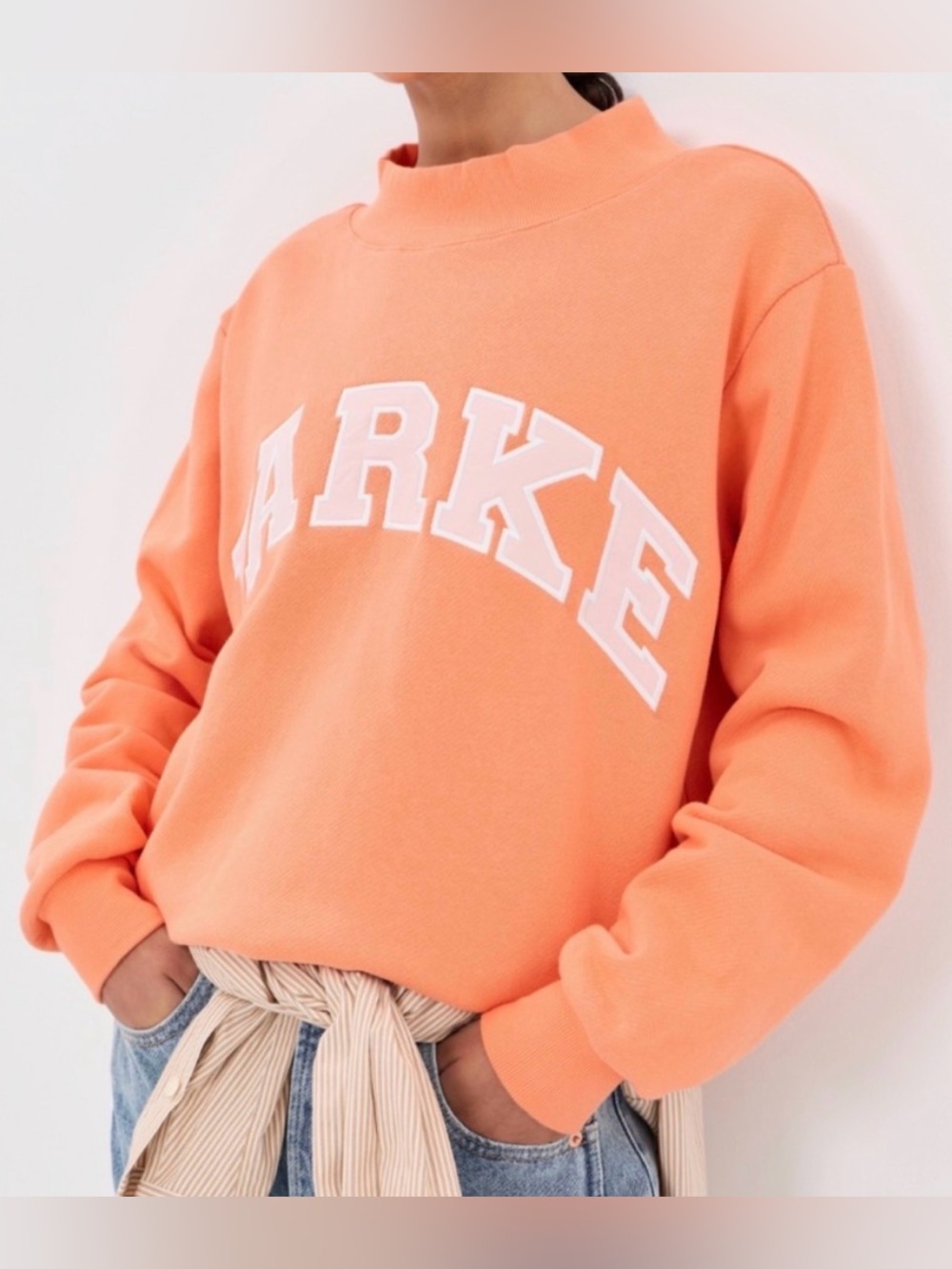 PARKE Varsity Mockneck Sweatshirt Orange Small/Medium